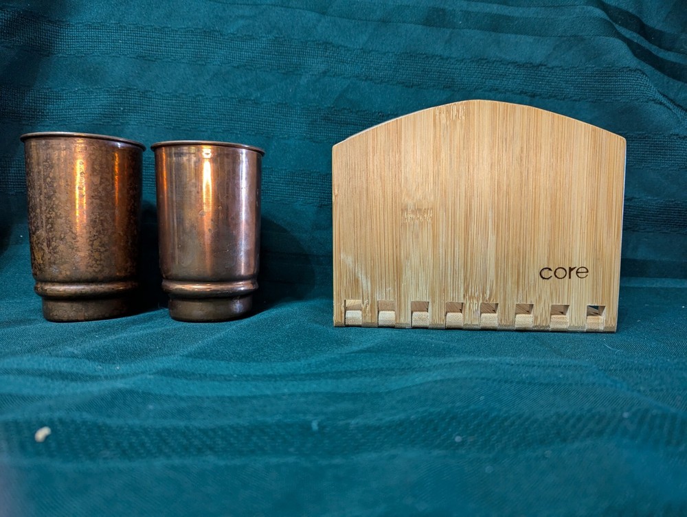 Copper Cup Set & Core Napkin Holder