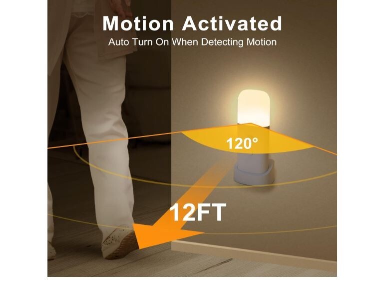 Rechargeable Motion Sensor Night Light Battery Operated nightlights Dimmable ...