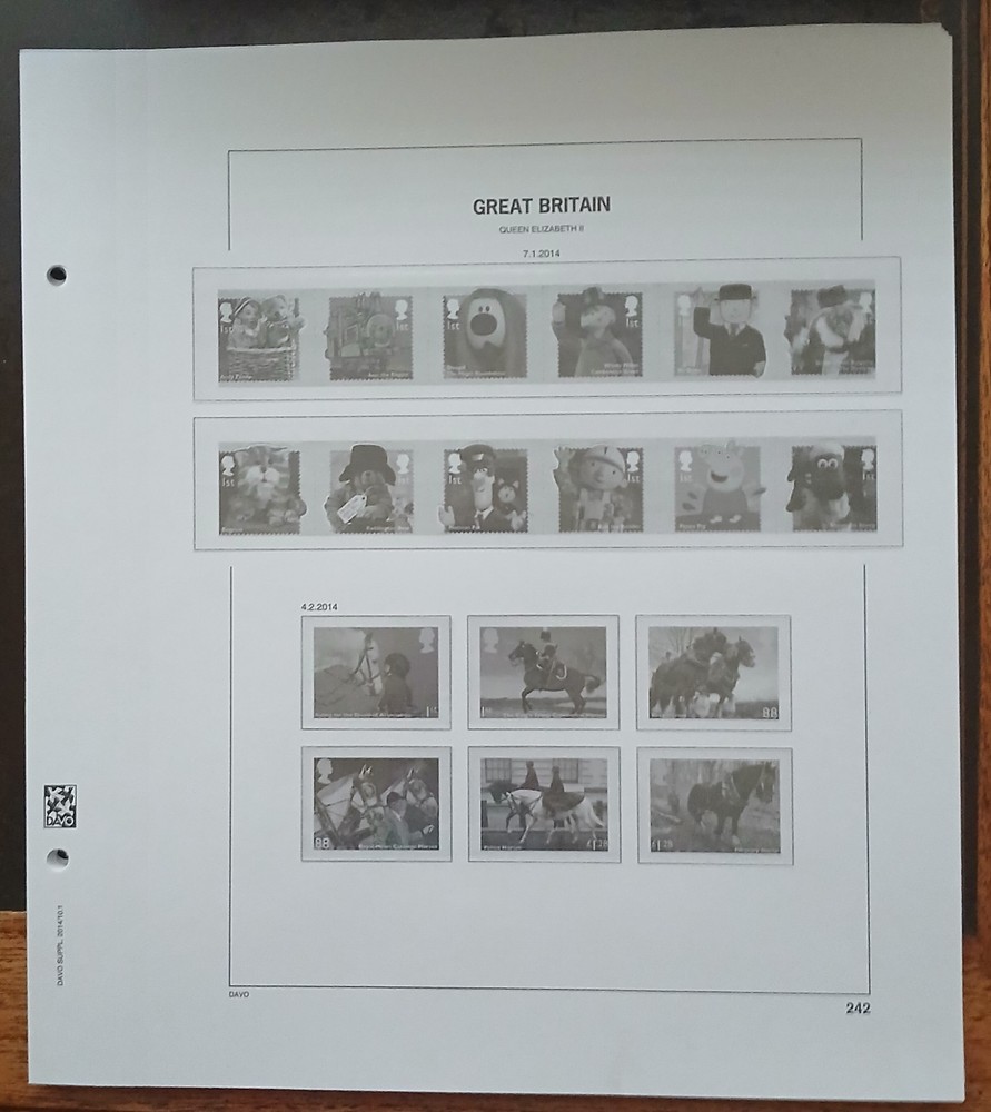 Great Britain 2014-2015 Davo Album Hingless Supplement