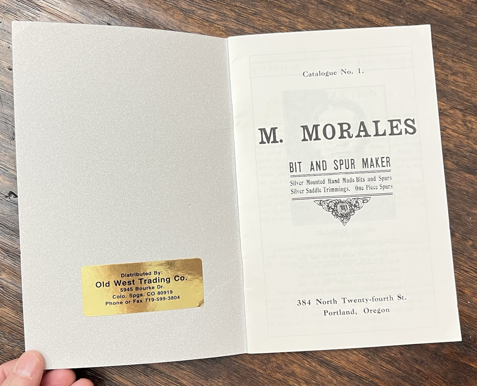 REPRINT COPY OF M. MORALES BIT AND SPUR MAKER EARLY 1900s CATALOGUE NO. 1