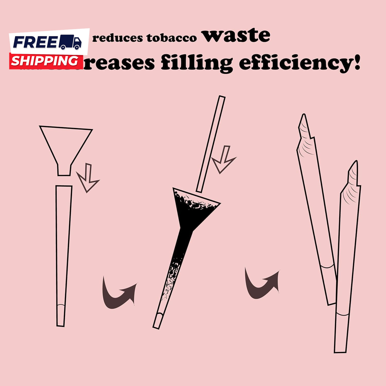 100 PACK Pink Cones Rolling Paper King Size 108Mm Pre Rolled Cones