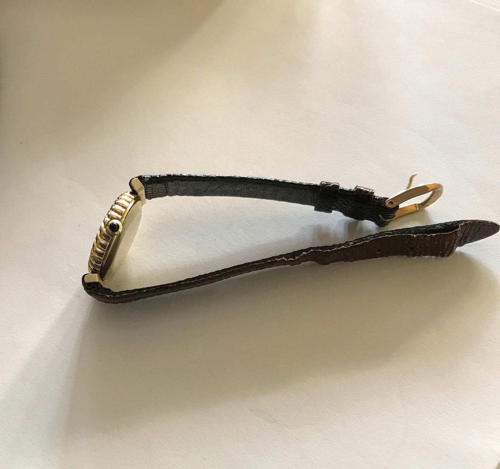 Movado 14K Gold Tigers Eye Face Antique Watch