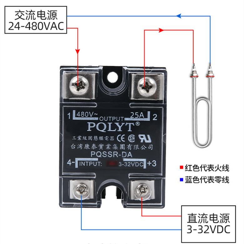 PQSSR-DA 25A Single-phase Solid State Relay SSR-25DA DC Control AC