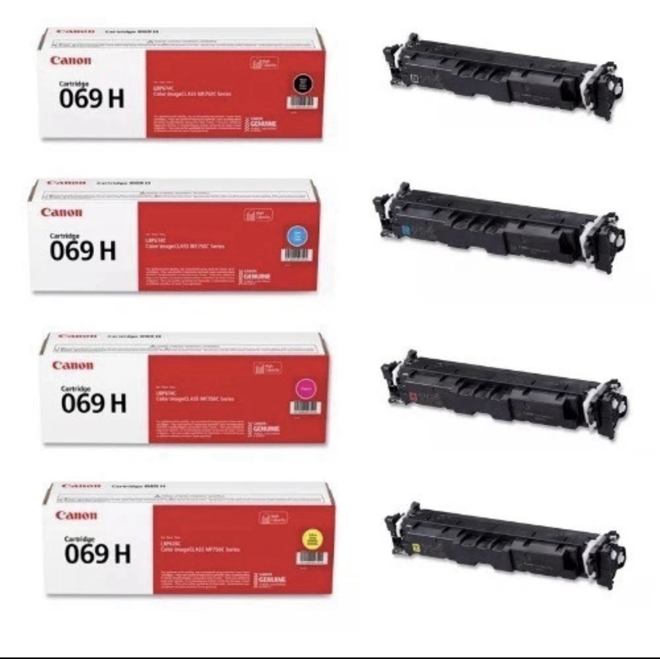 Canon 069H Toner Set BK/C/M/Y, Genuine, OEM, High Yield, 4-Pack, Sealed