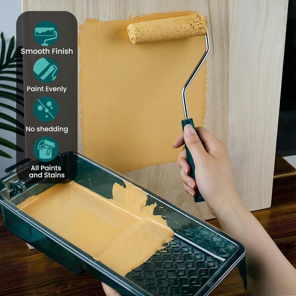 Paint Roller Covers, 40 Pack, 4 Inch 3/8" Nap Mini Microfiber Roller Covers Set