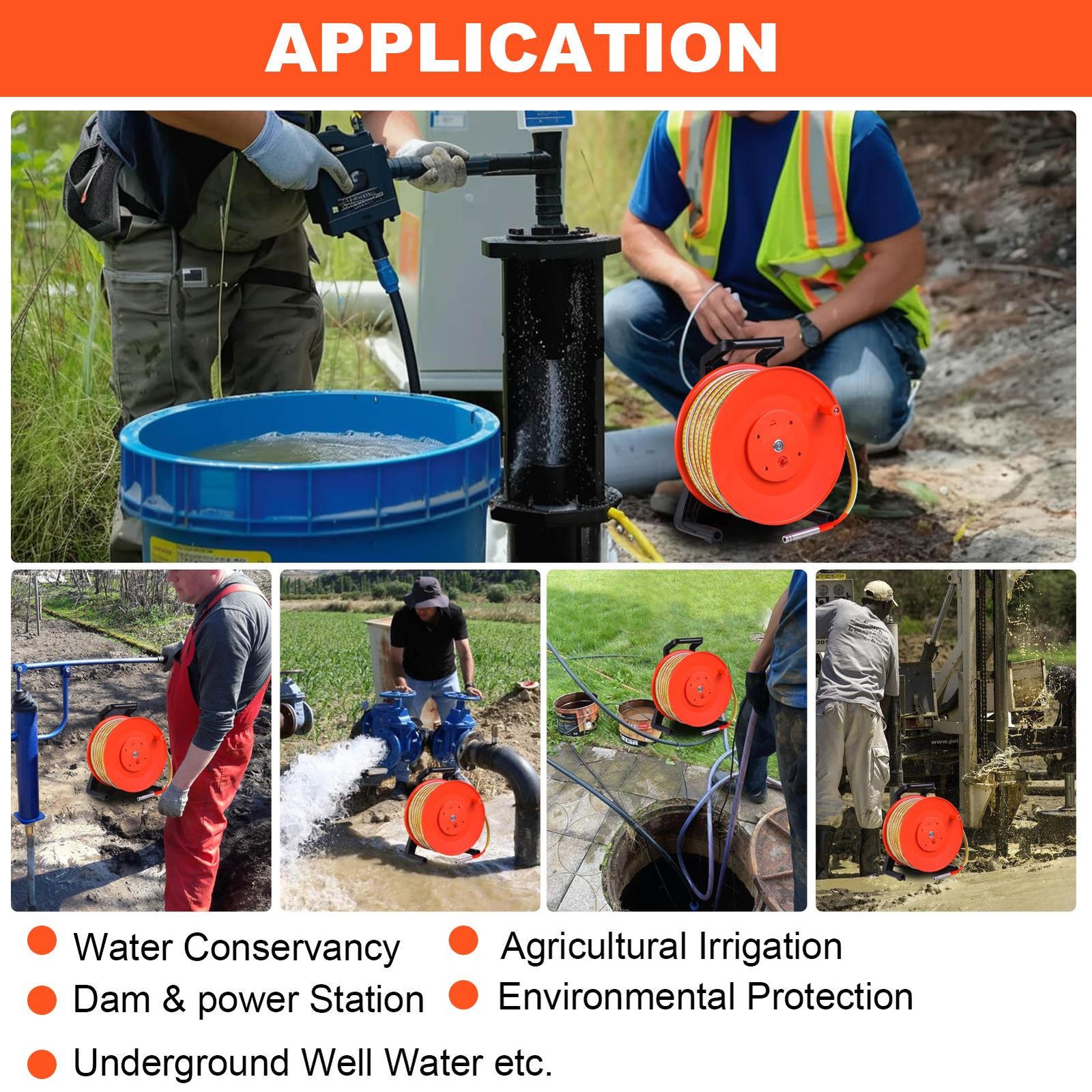 Water Level Meter, Well Water Level Indicator Water Level Measurement 100m