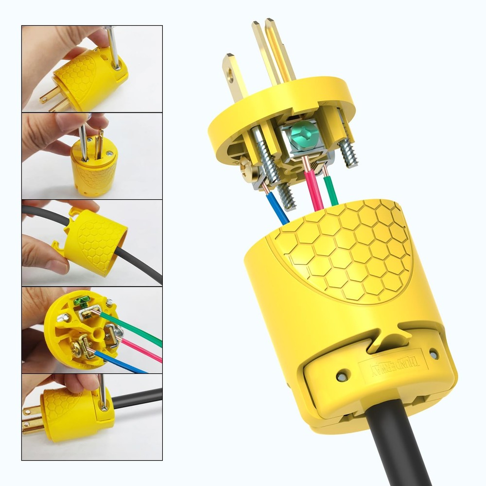 ThunderWay Electrical Replacement Plug & Connector Set, Extension Cord Ends M...