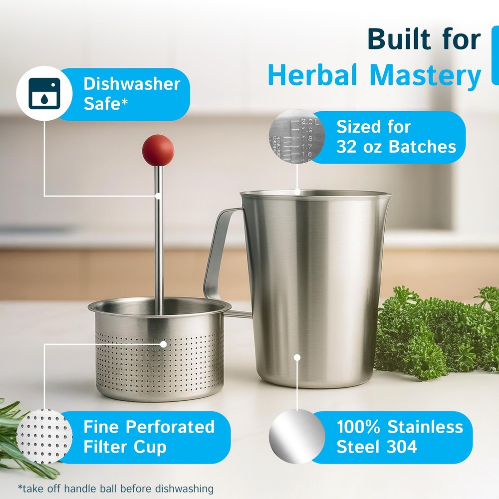 Multiuse Herbal Press for Tinctures, Oils, Honey, and Tea