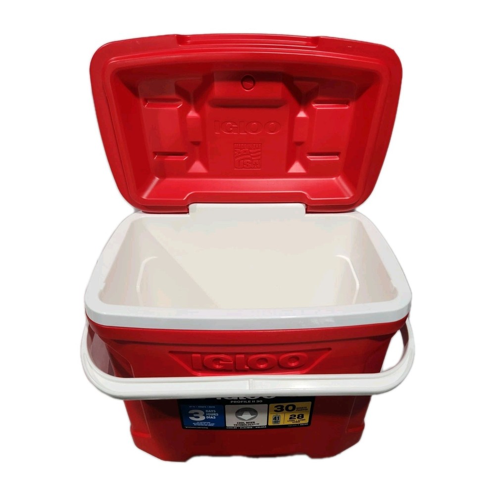 Igloo Profile II 30 Quart Bail, Red Portable Cooler