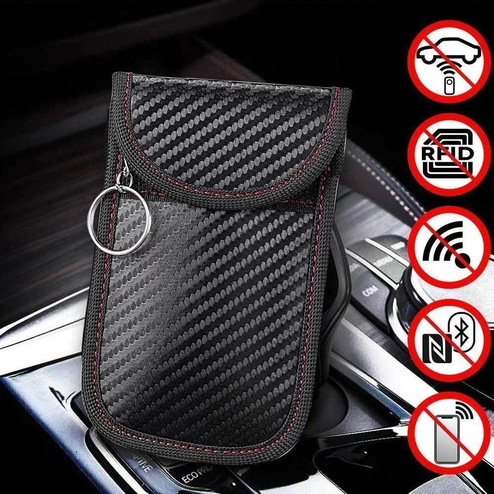 2 Pack Car Key Signal Blocker Case Faraday Cage Pouch Keyless RFID Blocking Bag