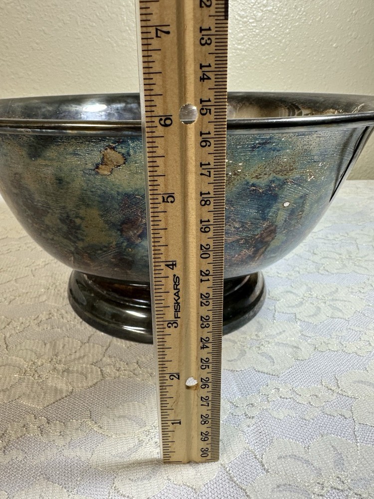 Poole Silver Co #502 12 12" Silverplate Pedestal Bowl Vintage