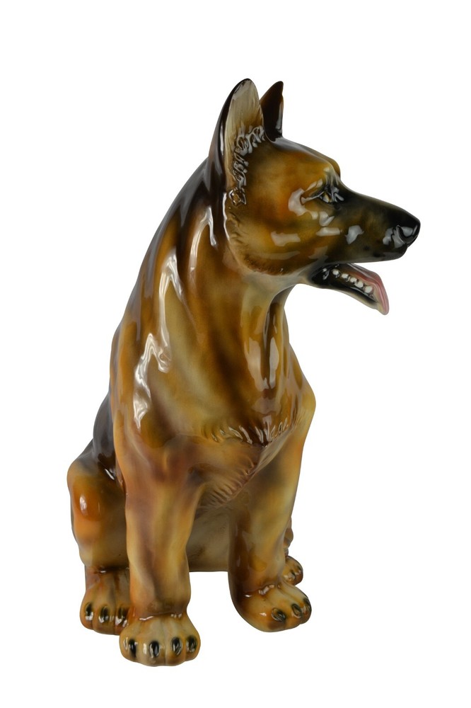19" Inch Ceramic German Shepard Statue