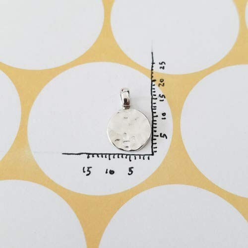 Sterling Silver Small Hammered Disc Necklace