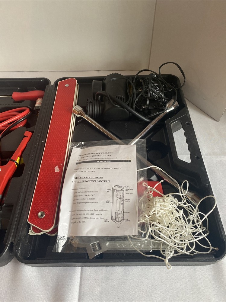 Roadside Auto Emergency Tool Set / Case - 20” x 14” x 5”