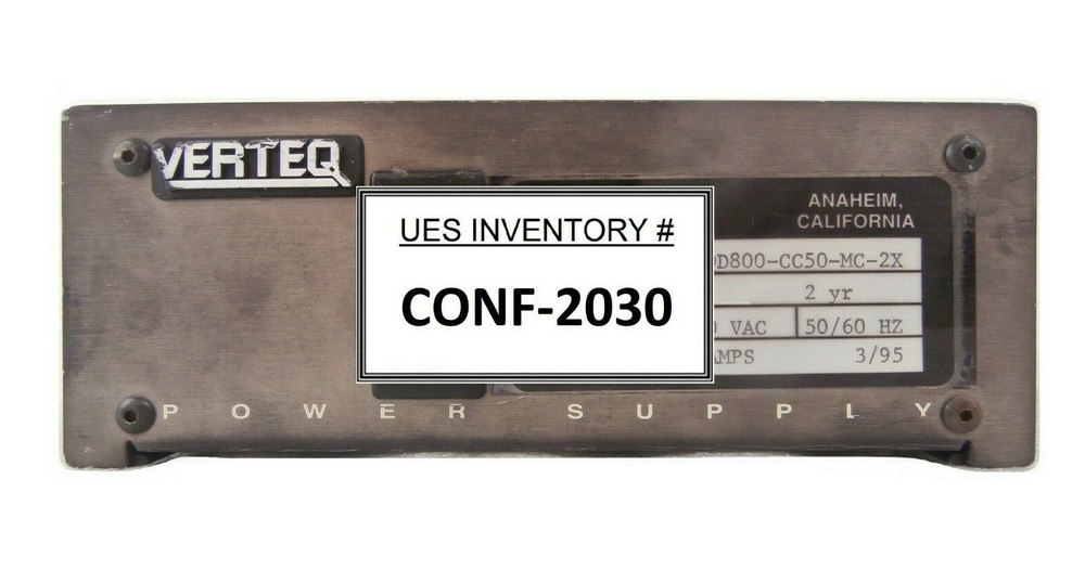 Verteq Process Systems STQD800-CC50-MC-2X Power Supply Working Surplus