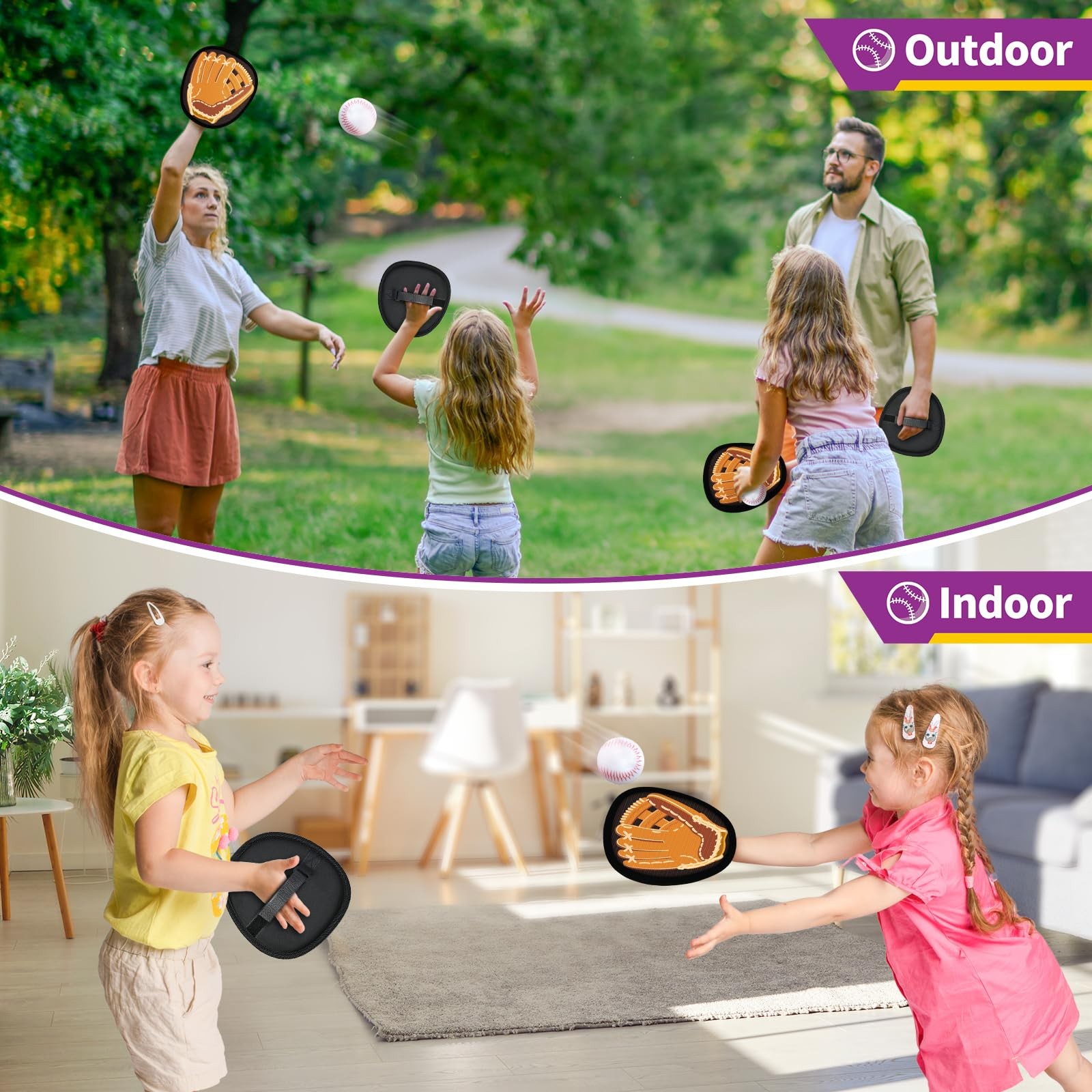 SpringFlower Catch and Toss Game, Outdoor Sport Game Toy for Toddlers Brown