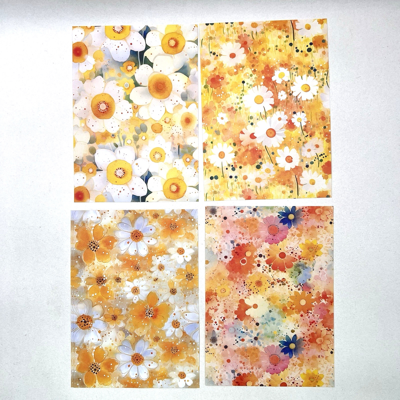 Colorful Spring Flower Paper Sheets Scrapbooking Junk Journals Collage