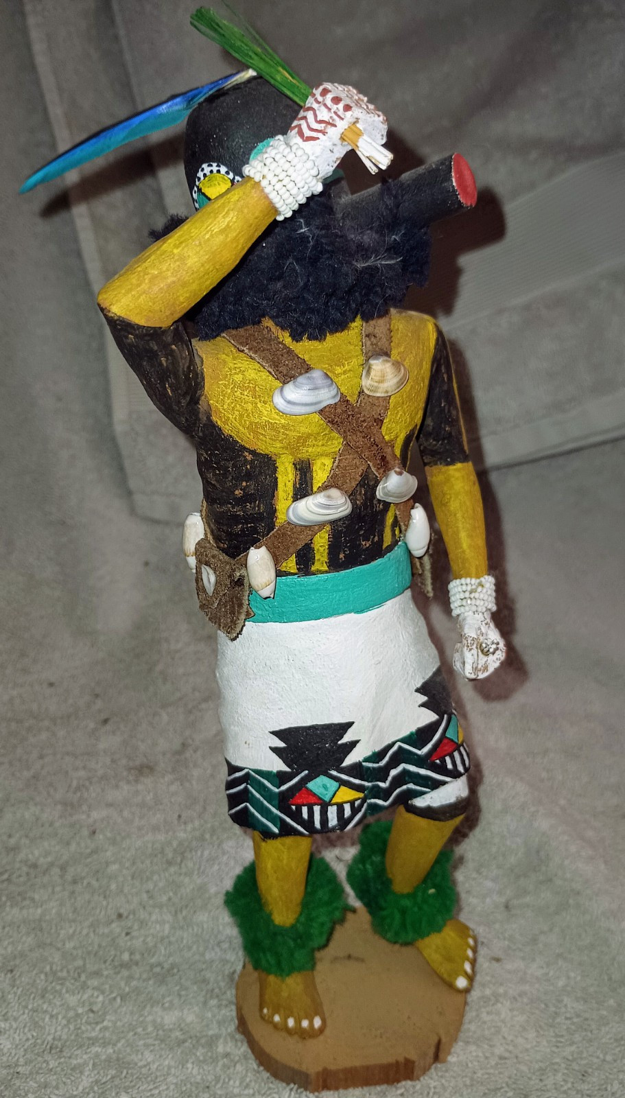 Vintage Well Done Hopi Carved Zuni Warrior Kachina Signed Les Honie