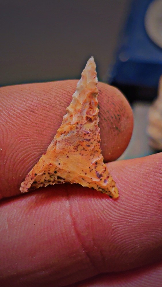 Flintknapped Flint Ridge Replicated MicroLithic Alabama Hamilton Style Arrowhead