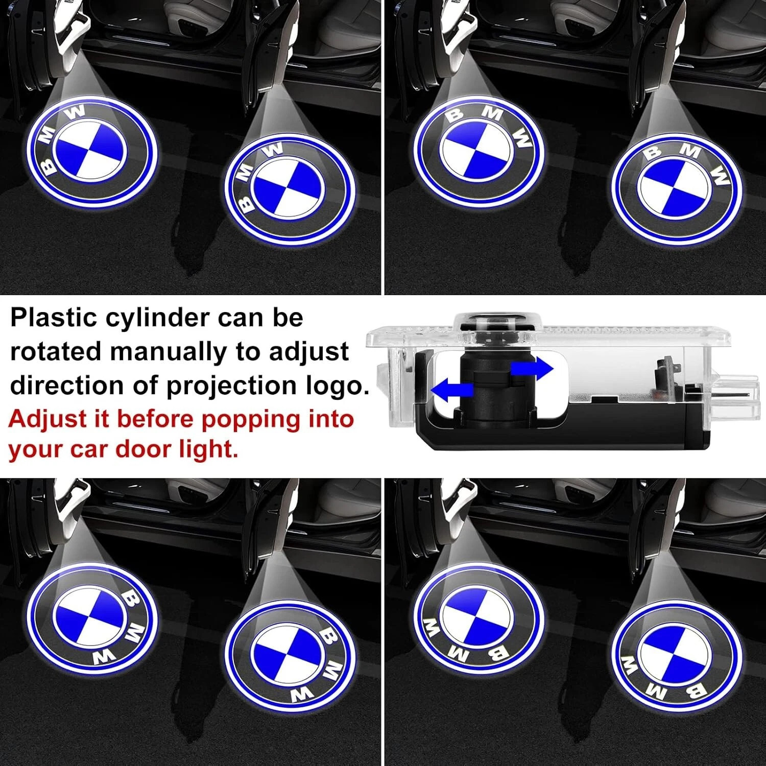 4PCS Car Door Welcome Lamps Interior Lights For BMW X3 X5 3 5 Series No Fading