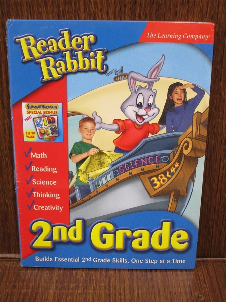 Software PC Reader Rabbit 2nd Grade 2 Math Reading Science Thinking Creativity