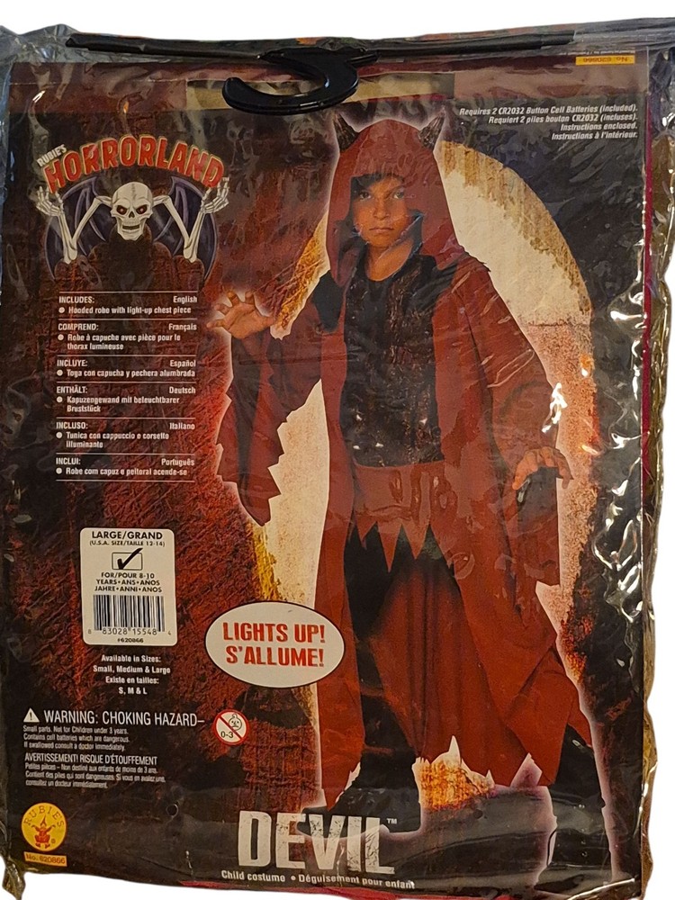 Light Up Devil Kids Costume (Kids Size L 12-14)