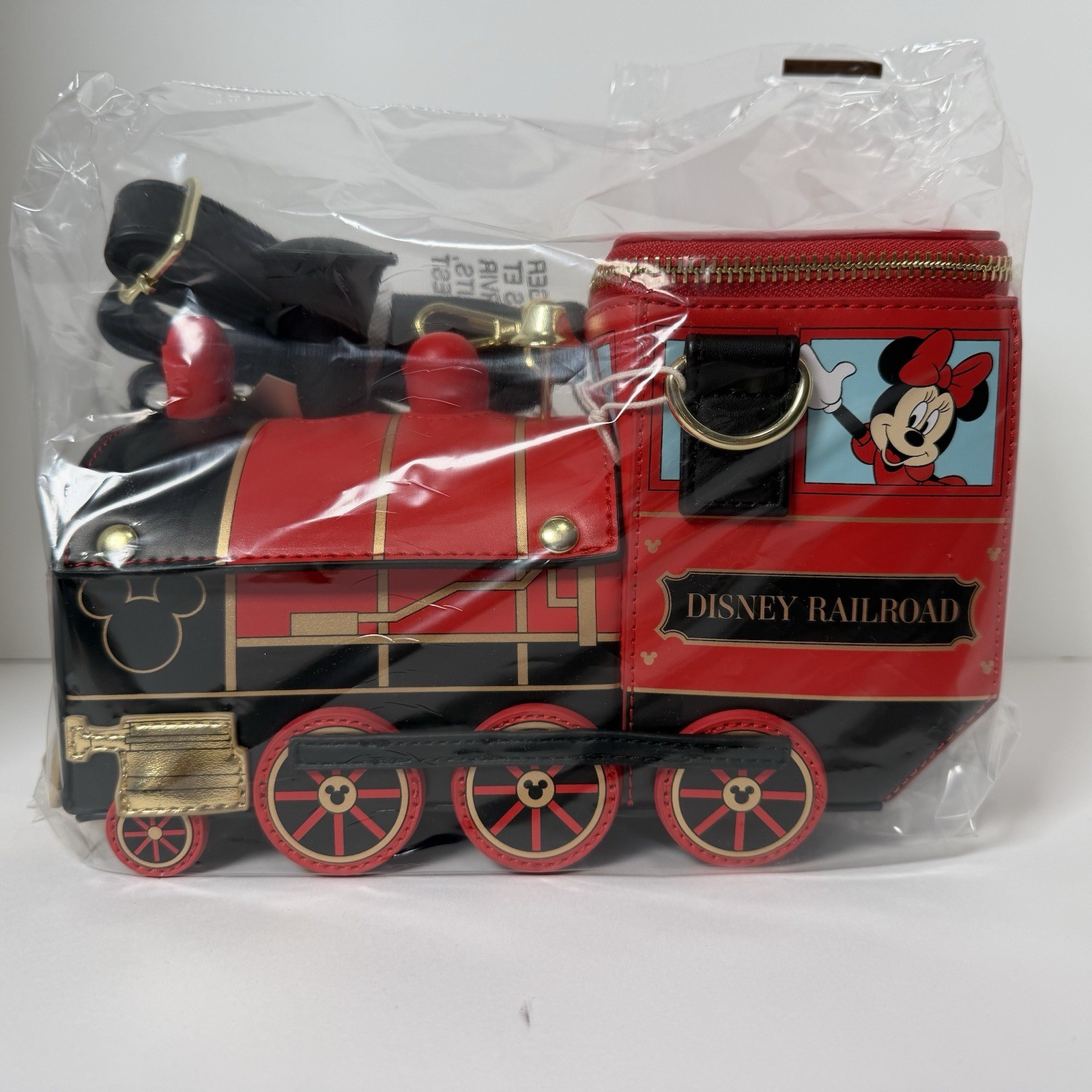 Disney Parks Loungefly Railroad Train Mickey Minnie Mouse Crossbody Bag 2026 NWT