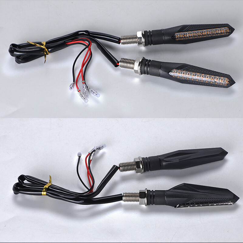4X Sequential Flowing Motorcycle LED Turn Signal Blinker Light Indicator Amber
