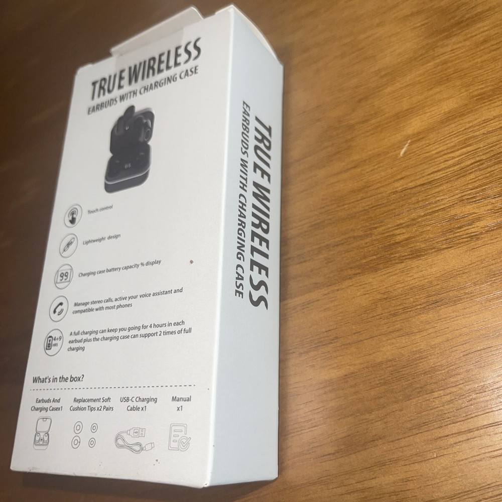Bluetooth true wireless earbuds with charging case
