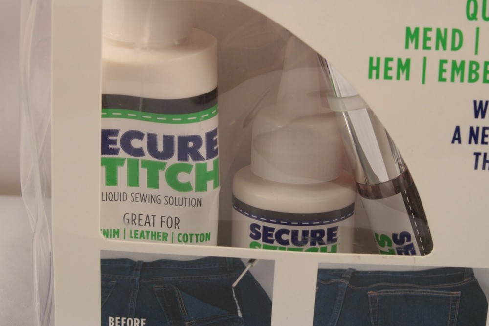 Secure Stitch Liquid Sewing Glue Emergency Solution 7pc Set NEW