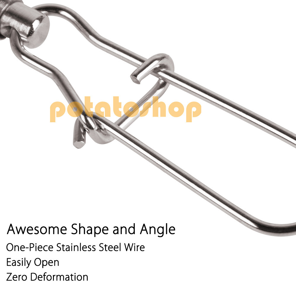 50/100pcs Duo Lock Snap Fishing Ball Bearing Swivels 26-132Lbs Tackle Saltwater