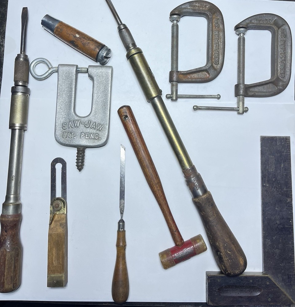 Group Of Woodworking Tools Used