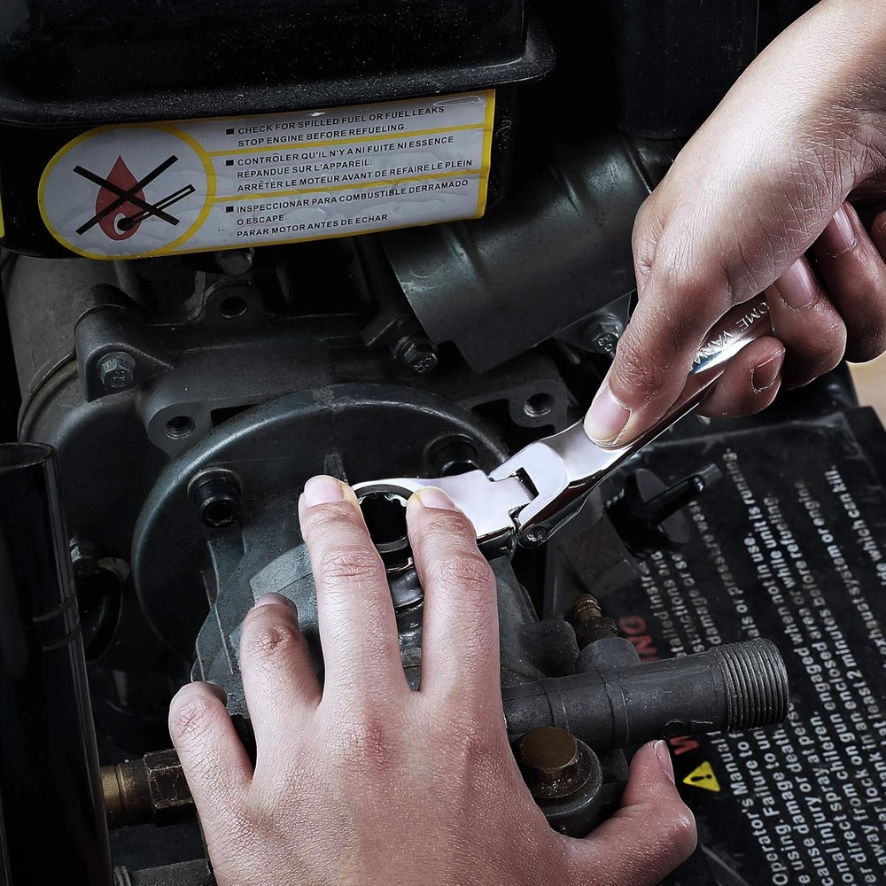 Flex Head Ratcheting Wrench Metric Extra Long