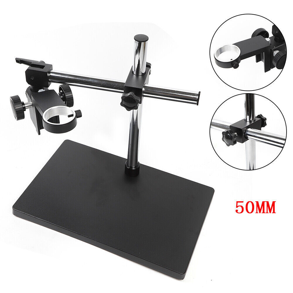 Lab Dual Arm Set 50 mm Digital Microscope Camera Table Stand Holder Lift Bracket