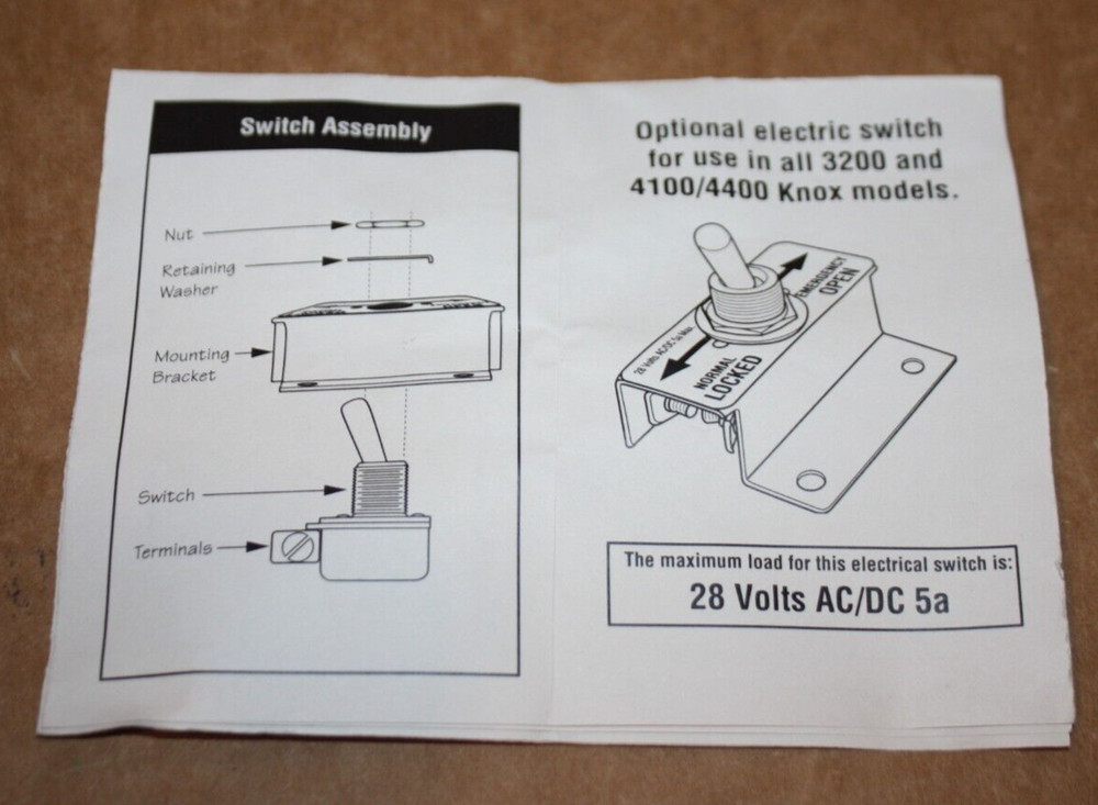 MULTI-PURPOSE ELECTRICAL SWITCH FOR KNOXBOX 3200, 4100, 4400 & key hanger