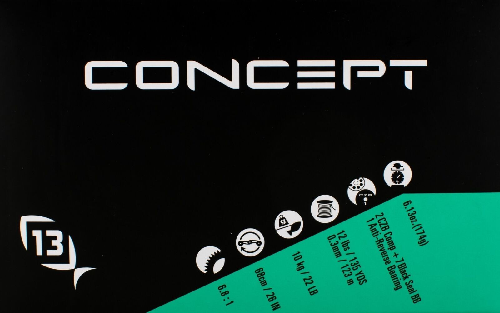 13 FISHING SPECIAL SALE CONCEPT TX GEN II TX2-6.8RH 6.8:1 BAITCAST REEL NEW