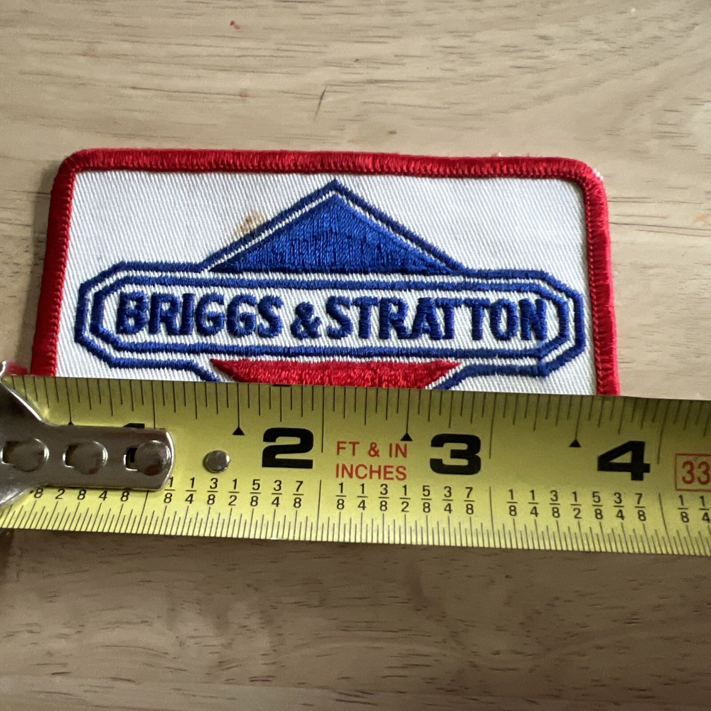 Briggs & Stratton Logo Patch Vintage Blue On Top Red On Bottom