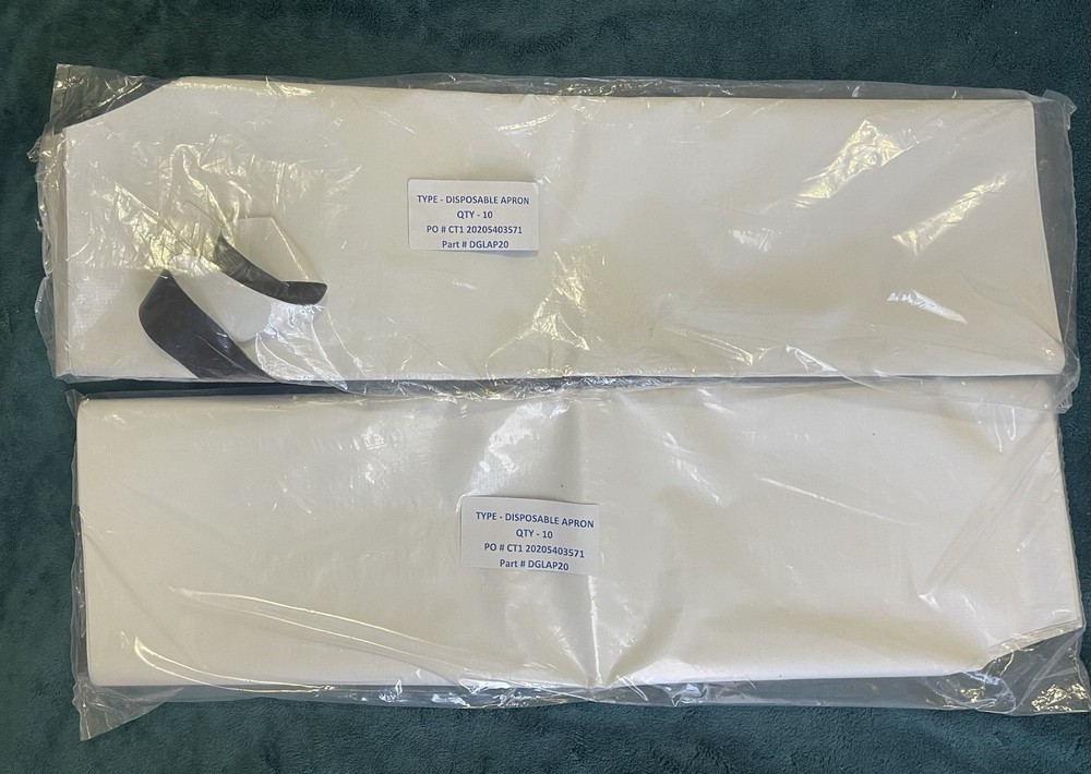 Title: Reversible White/Black Disposable Aprons Opaque Polyethylene 10 Pack + 3