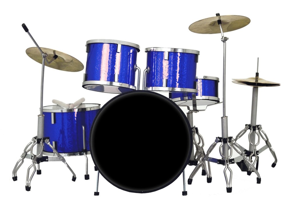 Classic Studio Drum Kit Model Blue Sparkle - 1:4 Scale Model