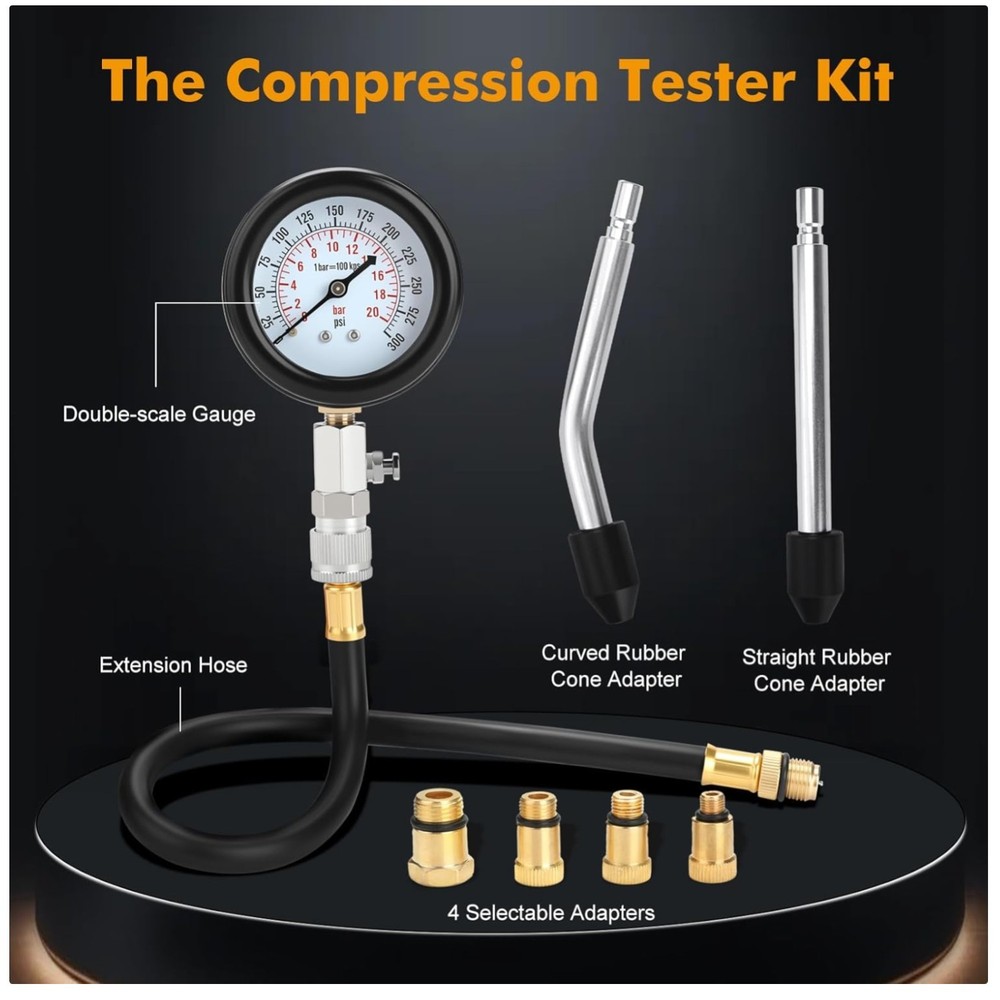 Automotive Tool Kit for Engine Cylinder Compression