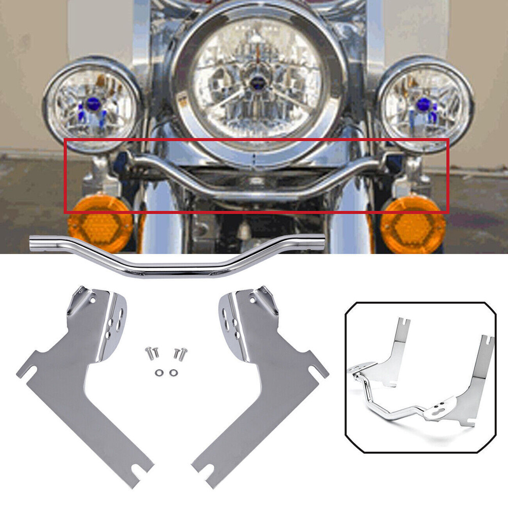 Chrome Passing Light Bar Auxiliary Lights Mounting Bracket for Harley Touring