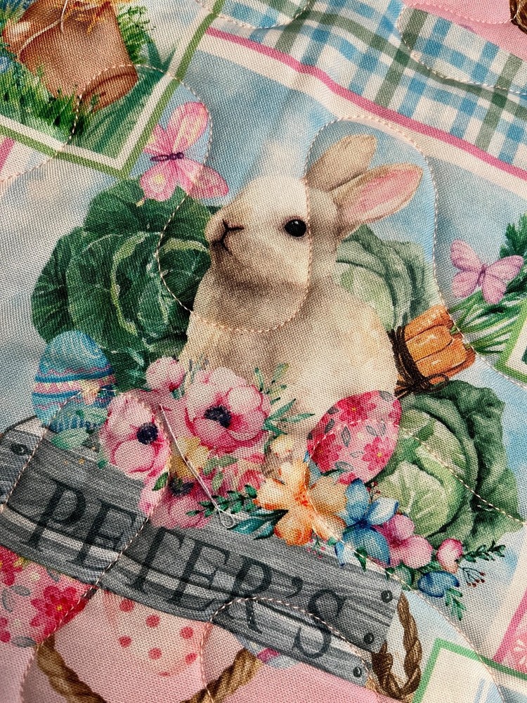 Handcrafted-Quilted Table Runner -Easter Eggs, Baskets, Bunnies & Butterflies