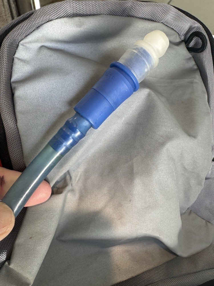 Sprayground Day Backpack Hydration Water Bladder Zipper Pockets Clean Gray