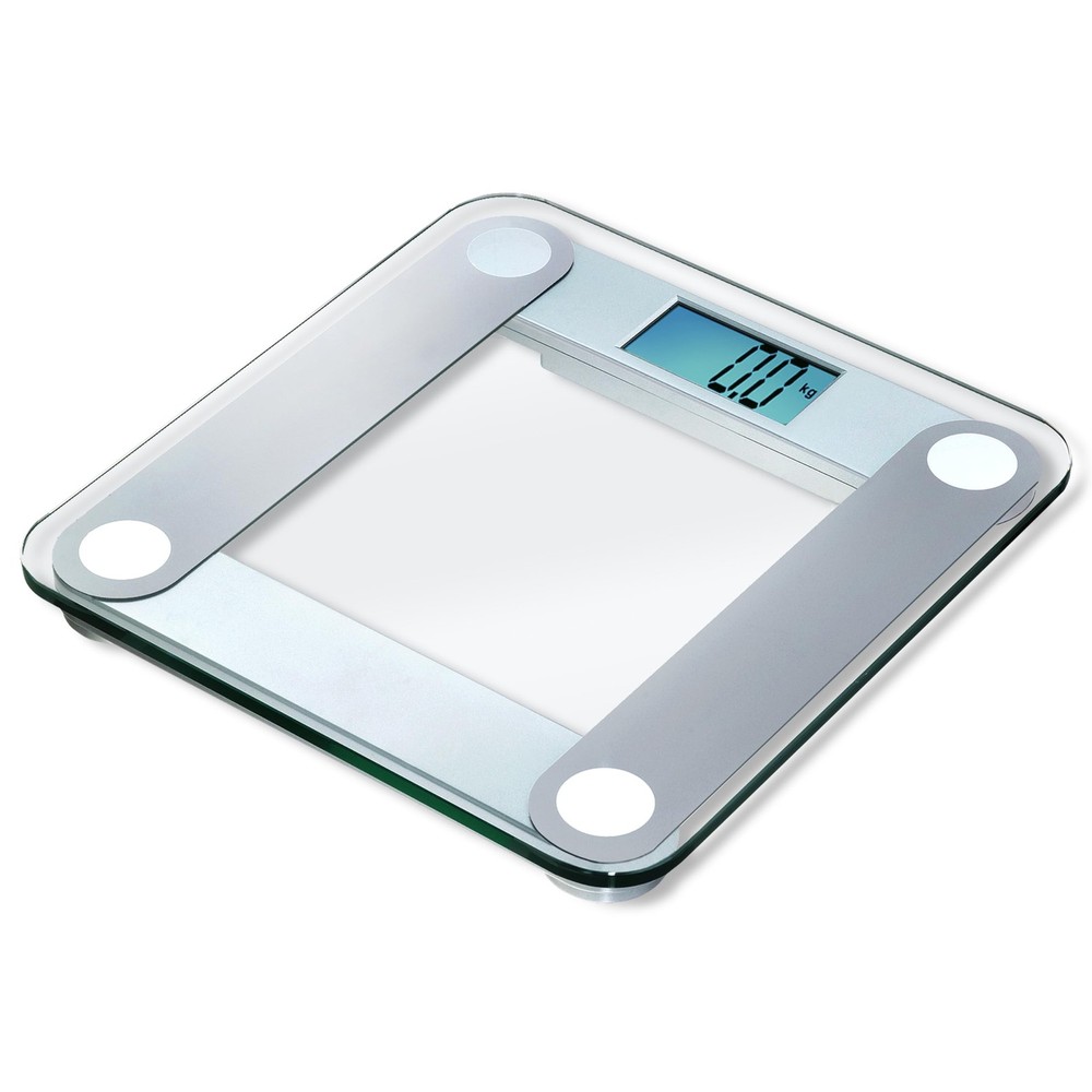 EatSmart Digital Bathroom Scale, Large Backlit LCD, Weight Tracking, Tape, Grey