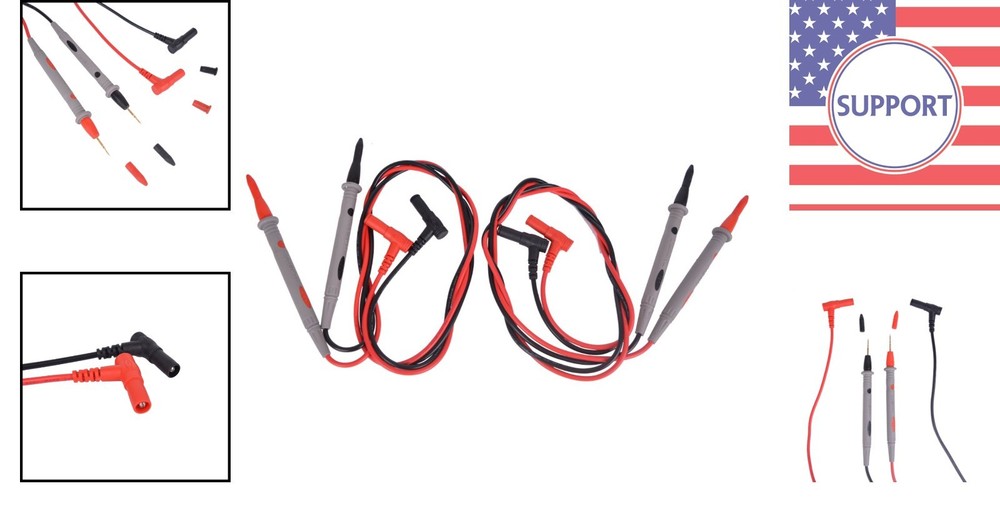 Ergonomic 2 Pair Multimeter Probes – Perfect for Electrical Testing 20A 1000V