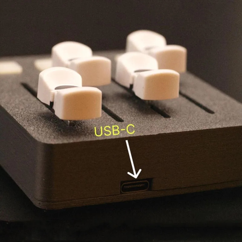 MIDI Controller – 4 Faders + 4 Buttons for Digital Audio & Streaming Control