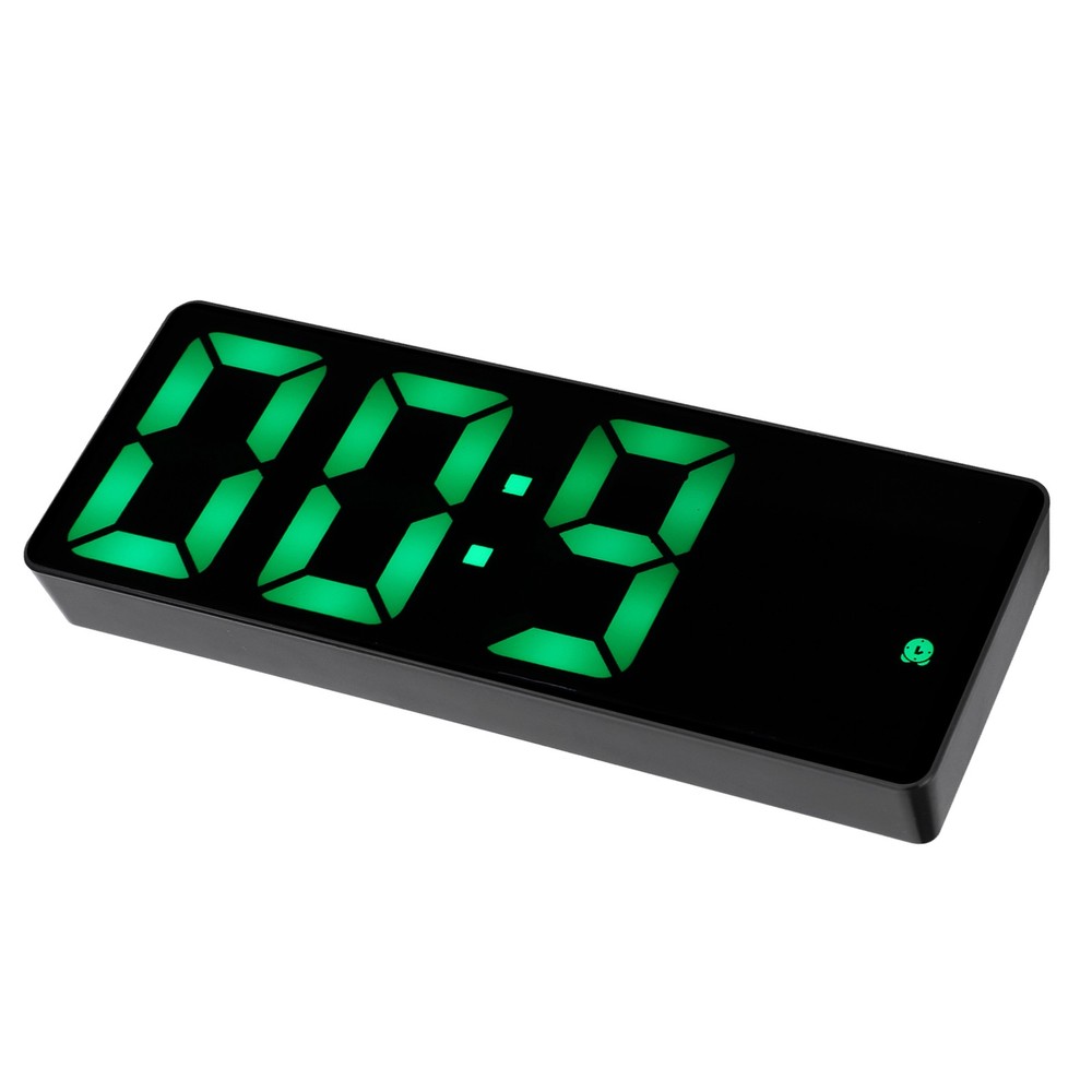 Electronic Clock LED Digital Mirror Alarm Clocks Battery PlugIn DualUse 0712