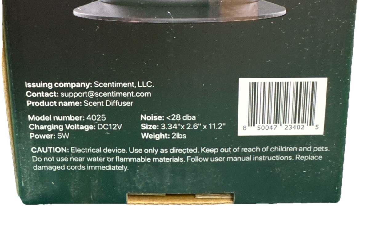 Scentiment 4025 Scent Diffuser 120ml Black Remote New