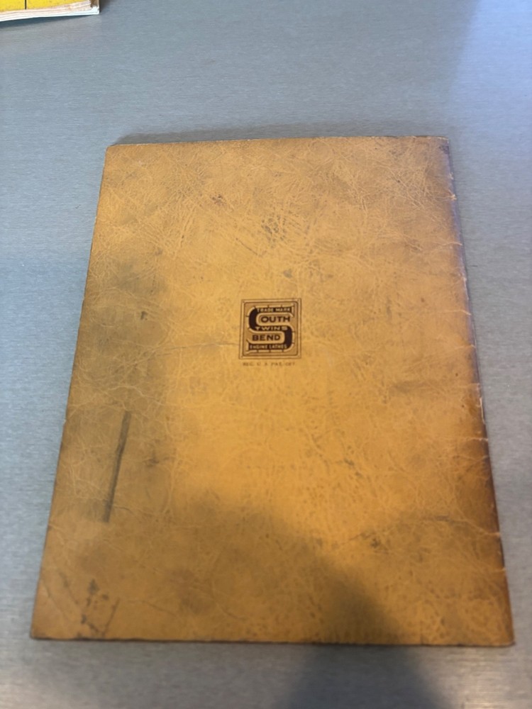 Original 1942 South Bend Machine Shop Course For Apprentice Training Catalog