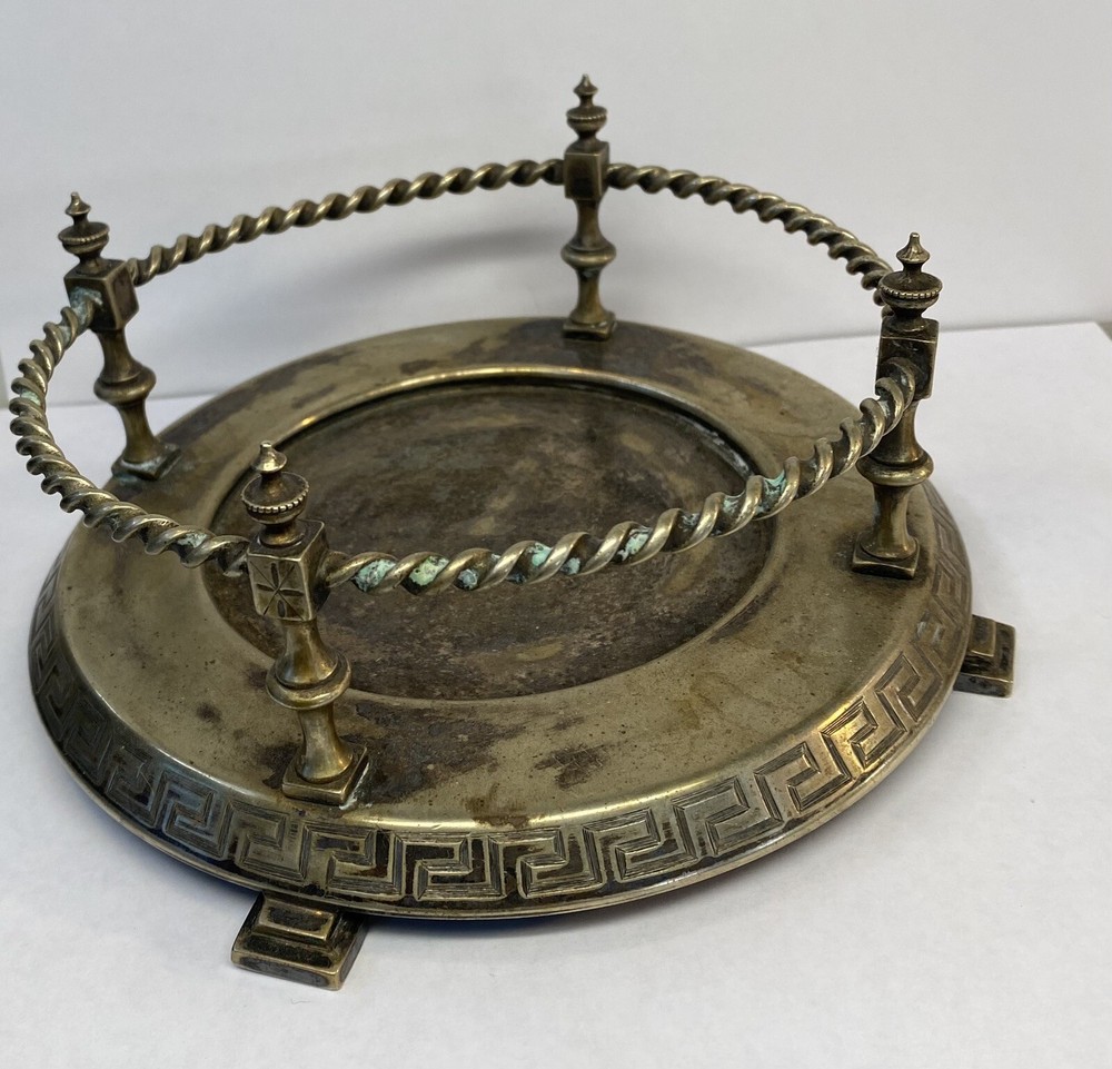 Vintage Ornate Silver plate Display Dome Base ? Statue Wine Holder?